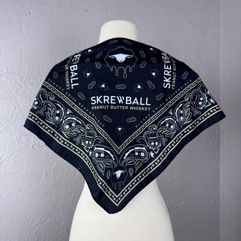Skrewball peanut butter, whiskey bandanna scarf
